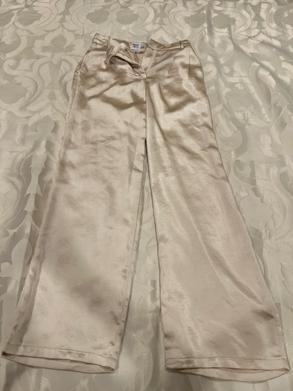 Princess Polly Satin Pants in Champagne Blush